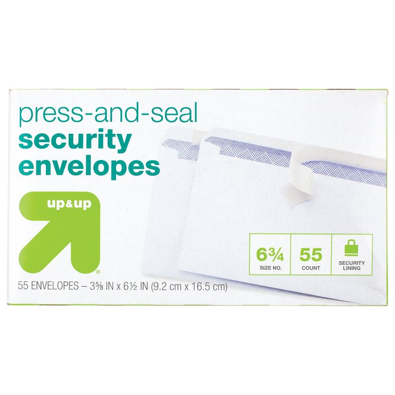 55ct Press and Seal Security Envelopes 3.5&#34; x 6.5&#34; White - up &#38; up&#8482;, 2 of 6