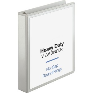 Business Source View Binder Round Ring 1-1/2" Cap Letter-size White 19651 - 1 of 4