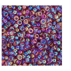 John Bead Miyuki Glass Seed Beads 11/0 (22gms), Lilac Transparent AB [DB0256] - 1 of 2