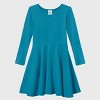 City Threads Girls Soft Jersey 100% Cotton Long Sleeve Skater Dress - USA-Made Twirly Dress for Toddlers/Kids - 3 of 4