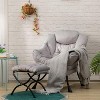 KTMBDW Fabric Lazy Chair with Foldable Ottoman, Accent Comfy Lounge Arm Chair and Folding Footrest Stool Set for Living Room, Bedroom, Dorm - 2 of 4
