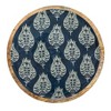 Storied Home Enameled Mango Wood Trays with Floral Pattern, Blue, Set of 3 - 4 of 4