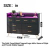 Dresser for Bedroom with LED Light & Charging Station, 8 Drawers Wooden Dressers - 3 of 4