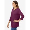 Woman Within Plus Size Perfect Three-Quarter Sleeve V-Neck Tee - 4 of 4