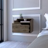 GlasFlength Nightstands Wall Mounted Bedside Table Storage Nightstand Floating Nightstand with Drawer for Room, Brown, 13.3"*15.7"*12.9" - 2 of 4
