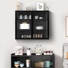 27.56" Glass Doors Modern Two-Door Wall Cabinet with Featuring Three-Tier Storage, Detachable Shelves Wall mouted Cabinet - 3 of 4