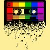 Adult Design By Humans Pride Rainbow Flag Music Note Cassette By Avocato T-Shirt - 2 of 3