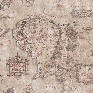 RoomMates Lord of the Rings Parchment Middle Earth Map Kids' Peel and Stick Wallpaper - 1 of 4