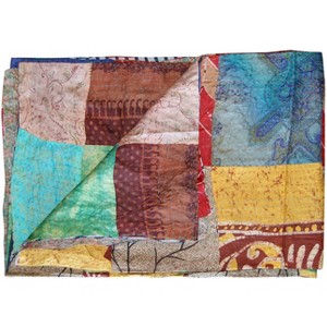 Taj Hotel Kantha Silk Blend Throw | 60"x90" | A - 1 of 4