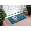 HomeRoots 17" X 29" Blue and White Coir Floral Welcome Outdoor Door Mat - 2 of 3