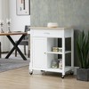 NicBex 1 Drawer Rolling Kitchen Island Cart with 1 Cabinet and 2 Open Shelves,Kitchen Island on Wheels with Towel Rack,Island Table for Kitchen - 2 of 4