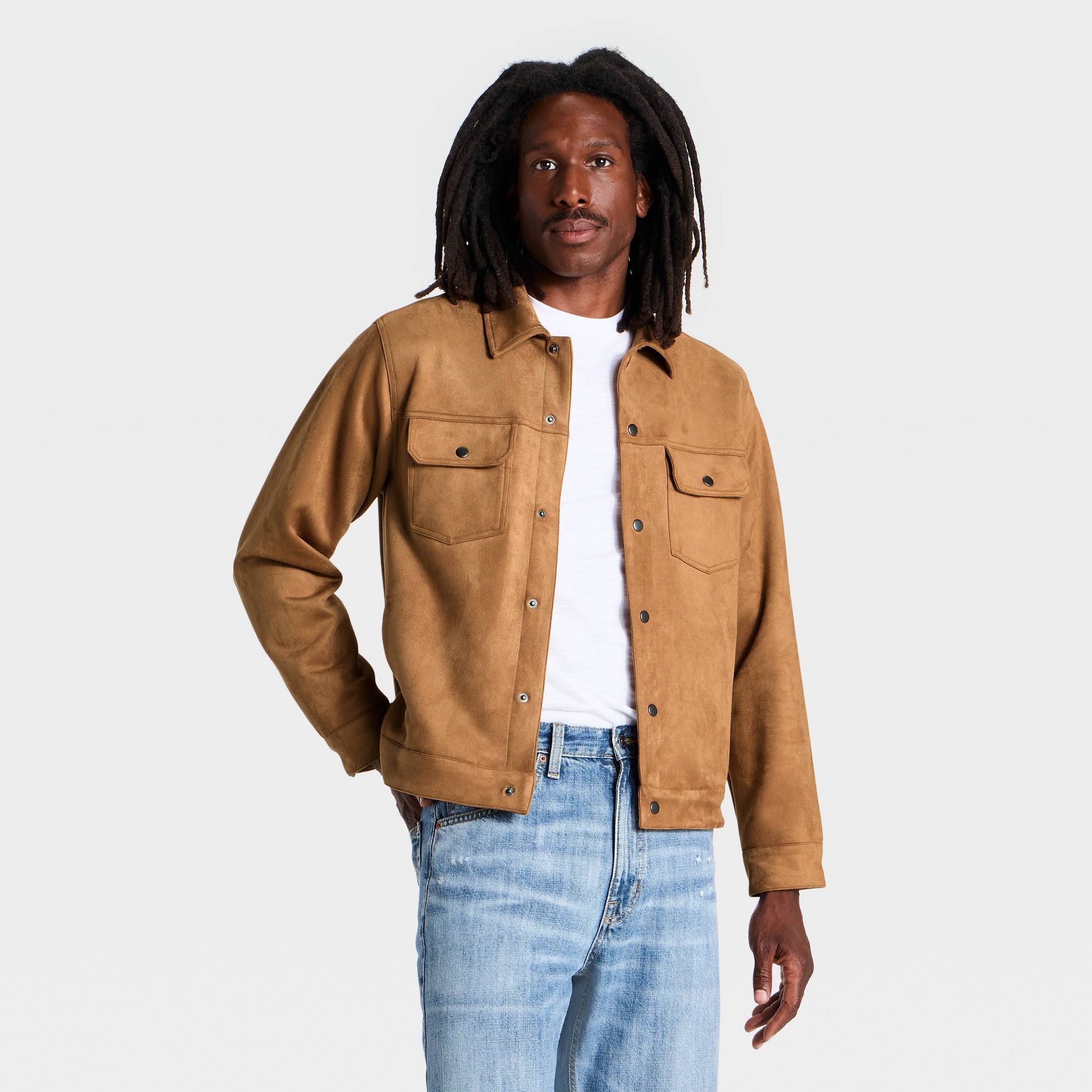 Men's Vegan Suede Jacket - Goodfellow & Co™ Tan