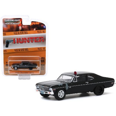 1969 Chevrolet Nova Police Black (Unrestored) "Hunter" (1984-1991) TV Series "Hollywood Series" Release 28 1/64 Diecast Model Car by Greenlight