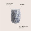 JONATHAN Y  Lotus Blossom 17.5" Chinoiserie Ceramic Drum Garden Stool, Blue/White - 3 of 4