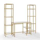 3pc Aimee Desk and Etagere Set Soft Gold - Crosley