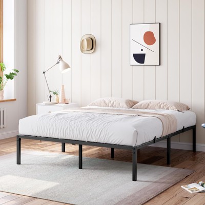 homfan Bed Frame,Heavy Duty Metal Platform with Mattress Slide Stopper, Steel Slat Support,Noise Free,Non-Slip Design,Includes Underbed Storage Space
