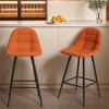 SKRAN 25.5" Armless Barstool Chairs,Set of 2 Bar Stools with Back and Footrest, Modern Metal Counter Height Bar Stools for Kitchen Home Bar - 2 of 4