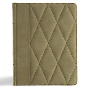 CSB Notetaking Bible, Large Print Edition, Sage Suedesoft Leathertouch Over Board - by  Csb Bibles by Holman (Leather Bound) - 1 of 1