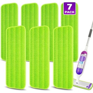 Ditch Disposable Pads: 7-Pack Washable Microfiber Pads for Swiffer PowerMop - Super Absorbent, Fits 13''-15'' Wet Mops - 1 of 4