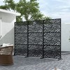 SpassWay 72"H 47"W Outdoor Metal Garden Trellis Privacy Screen Lattice Panel Indoor Room Divider - 2 of 4