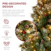 Best Choice Products Pre-Lit Pre-Decorated Holiday Christmas Tree w/ Flocked Tips, Lights, Base - 3 of 4