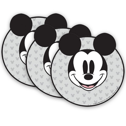 Disney Mickey Mouse head coaster set of 4-White With Black Glitter