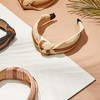 Glamlily 4 Pack Woven Knotted Headbands for Women with Faux Leather Accents (4 Colors) - 2 of 4