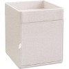 PU Leather Tissue Box Cover with Storage Tray, Square Decorative Organizer for Bathroom Vanity and Office - 4 of 4