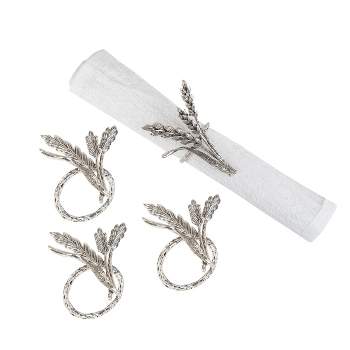 C&F Home Charcoal Wheat Napkin Ring S/4