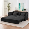 Mjkone 77.95'' lce Velvet 3-in-1 Convertible Loveseat Sleeper Sofa Bed with Side Pockets,Pull Out into Chaise Lounge/Sleeper Bed - 4 of 4