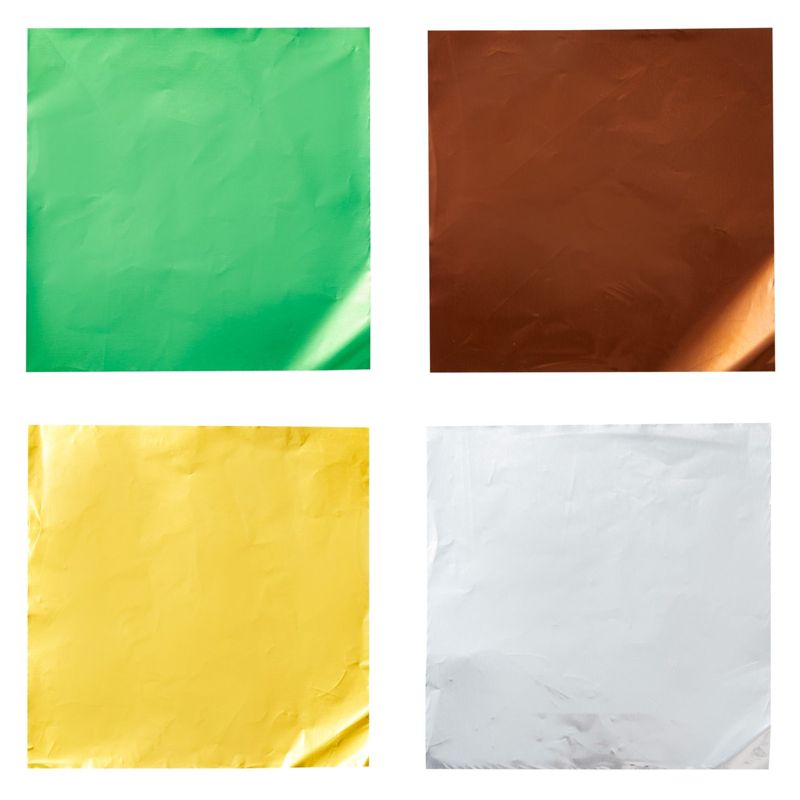 Stockroom Plus 1000 Piece Square Aluminum Foil Wrappers for Chocolate and Candy (4 in, 10 Colors), 4 of 9