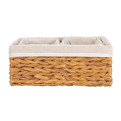 Natural Seagrass Rectangular Storage Basket Set with Liners