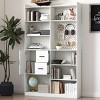 Tall Bookshelf with Drawers and Pegboard, Modern 9-Cubby Storage Shelf for Living Room or Home Office, 78.74 in Tall-3irtyhousy - 3 of 4