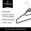 Trio Home Heavy Duty Rubber Hanger with Cascade Hook and Tie Bar,360 Degree Rotatable Hook (20 PACK)  - Grey - 3 of 4