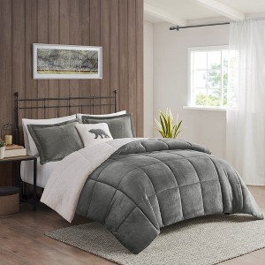 Sapphtopaz Bedding Quilt Set Solid Print Down Alternative Cozy Berber Solid Reversible Quilt Set with Throw Pillow 4 Piece - 1 of 4
