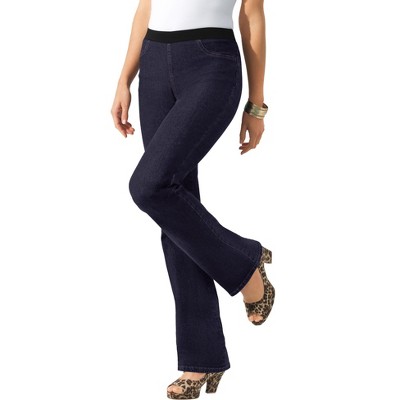 Roaman's Women's Plus Size Petite Invisible Stretch All Day Bootcut Jean