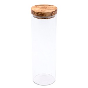 Berard Glass Storage Jar With Olive Wood Lid, 50-ounce - 1 of 4