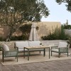 LuxenHome 4-Piece Outdoor Aluminum with Wood-Style Plastic Patio Set with Cushions - 2 of 4