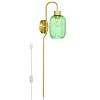 32" Otto Retro Wall Sconce Green - River of Goods: Brushed Gold-Finish, LED Compatible, UL Listed - 2 of 4