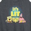 Women's SpongeBob SquarePants It's Lit Hanukkah Graphic Racerback Tank - Heather Charcoal - 2 X-Large - 2 of 4