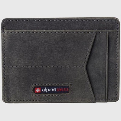 Alpine Swiss RFID Minimalist Oliver Front Pocket Wallet For Men Leather Comes in a Gift Box
