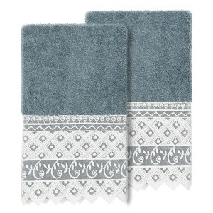 Linum Home Textiles 100% Turkish Cotton AIDEN Embellished Towel Set - 1 of 2