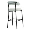 DSVIMOY Counter and Bar Stool Set of 2 Teddy Fabric Covered Stools with Black Powder Coating Basenfor Dining, White, 27.16"*24.41"*9.1" - 4 of 4