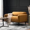 Contemporary 2-Seater Loveseat, Boucle or Velvet Upholstery, Birch Wood Legs for Living Room - 4 of 4