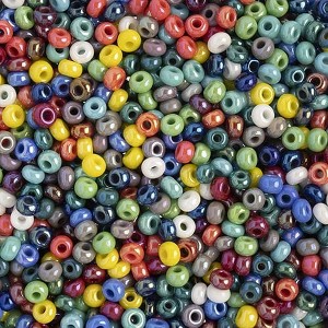 John Bead Czech Glass Seed Beads 8/0 (500g) Opaque Rainbow Multicolored - 1 of 1