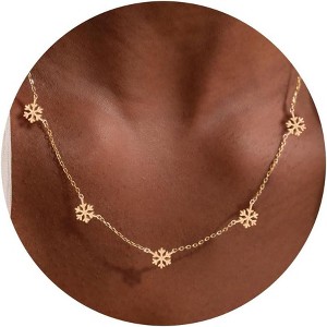 Dainty Charm Necklace for Women, 14K Gold/Silver Plated with Multiple Symbolic Charms - 1 of 4