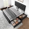 Coolmee Full/Queen/King Size Bed Frame with 4 Storage Drawers and Headboard, Linen Upholstered Platform Bed Frame with Wooden Slats Support - 3 of 4