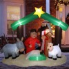Angel Sar 6FT Inflatable Nativity Scene with 8 LED Lights, Outdoor Christmas Yard Decoration, Blow Up Jesus Garden Decor for Holiday Display - 2 of 4