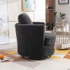 Hrinhom Modern Chenille Swivel Barrel Chair with Metal Base - 4 of 4