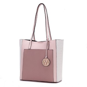 MKF Collection Leah Vegan Leather color-block Women’s Tote Bag by Mia K - 1 of 4